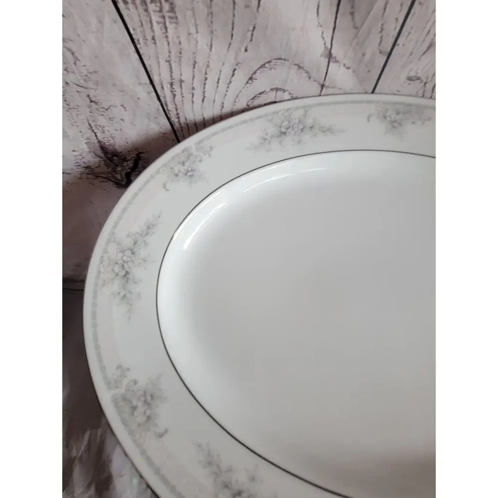 Noritake China Sweet Leilani Serving Platter #3482 White Porcelain Platter